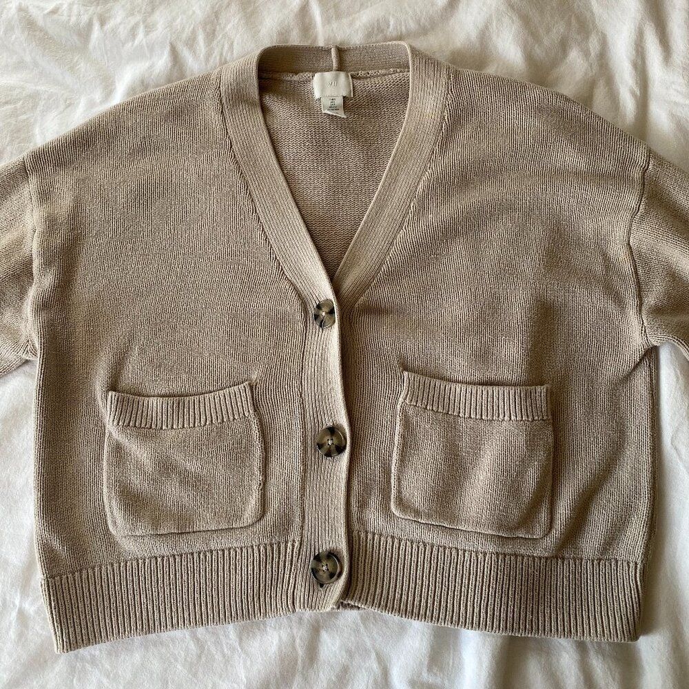 H&M Beige/Cream Knit Cardigan